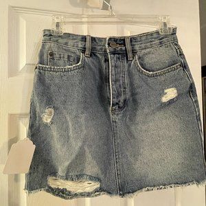 Distressed AMUSE Blue Jean Skirt size XS